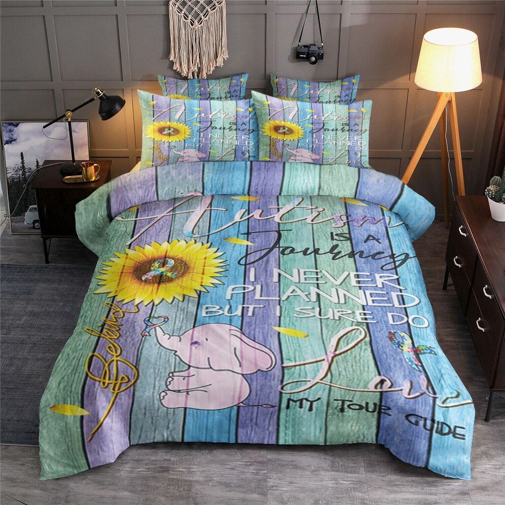 Autism Elephant Sunflower - Autism Awareness Quilt Set 0921