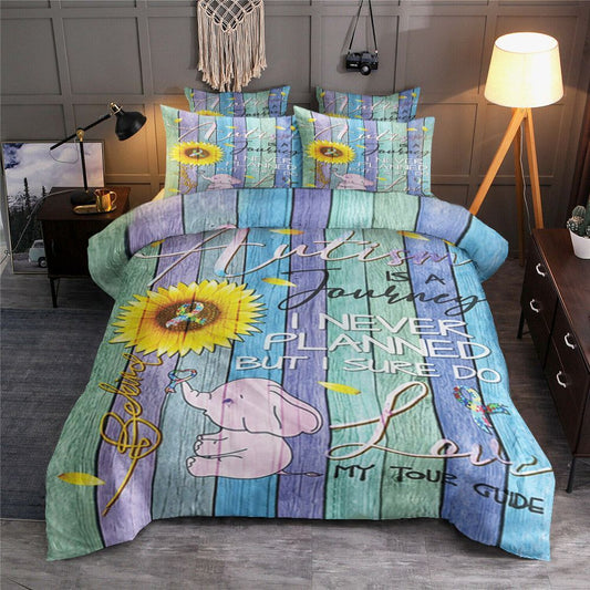 Autism Elephant Sunflower - Autism Awareness Quilt Set 0921