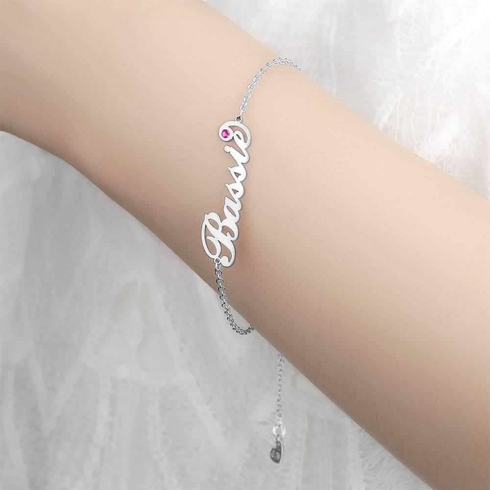 Any Name - Personalized Name Bracelet with Custom Birthstone