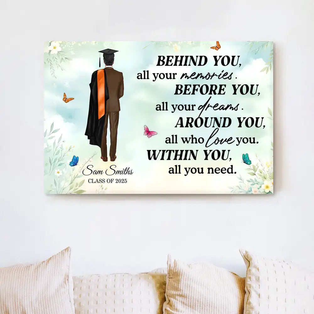 Personalized Graduation Keepsake – Motivational Wall Art for Students Moving Forward, Personalized with Name & Class Year