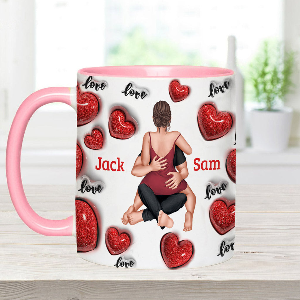 Everyday I Love You - Personalized Couple Accent Mug