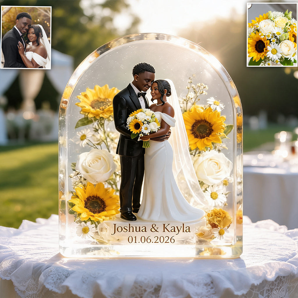 Eternal Bloom - Personalized wedding anniversary Custom Shaped Acrylic Plaque