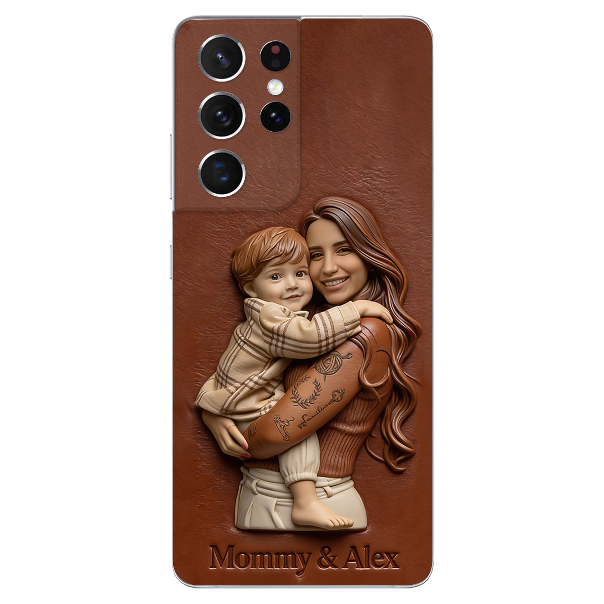 Custom Any Photo Gift For Mom, Grandma - Personalized Mother Leather Phone Case
