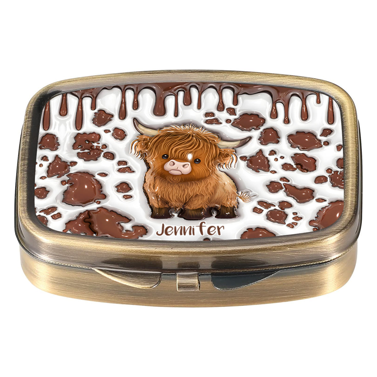 Just A Girl Who Loves Highland Cow - Personalized Highland Cow Pill Organizer Box