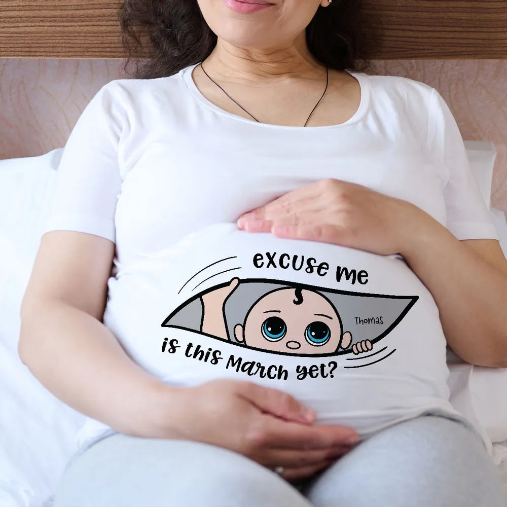 Funny Pregnancy T-Shirt – Customizable “Baby Is Coming” Women’s Tee, Hoodie & Sweatshirt, Perfect Gift for Moms-to-Be