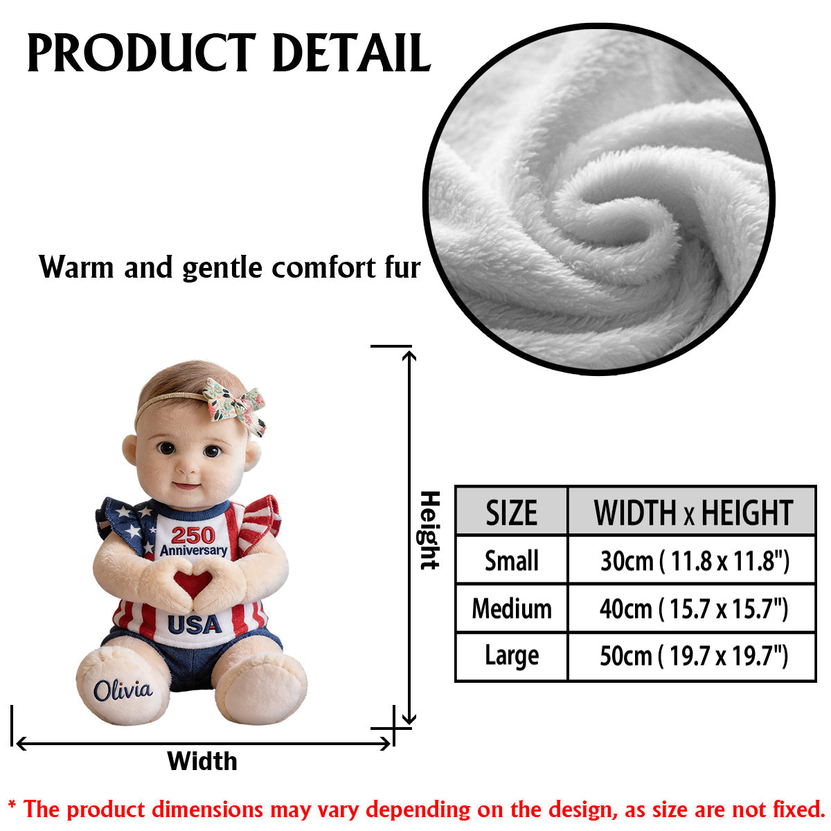 250 Anniversary Keepsake Gift - Personalized Kid Premium Faux Fur Pillow