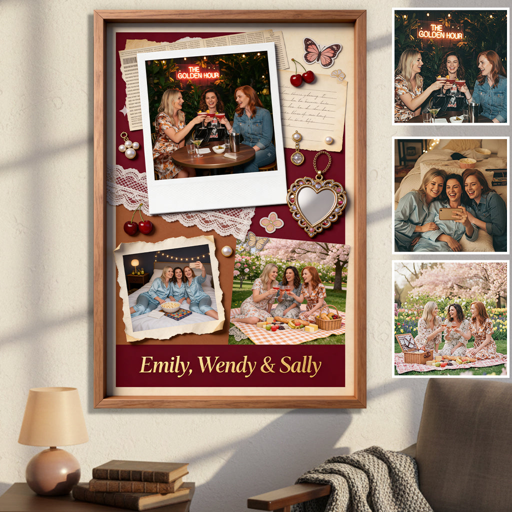 Any Photo Bestie Forever - Personalized Bestie Canvas And Poster