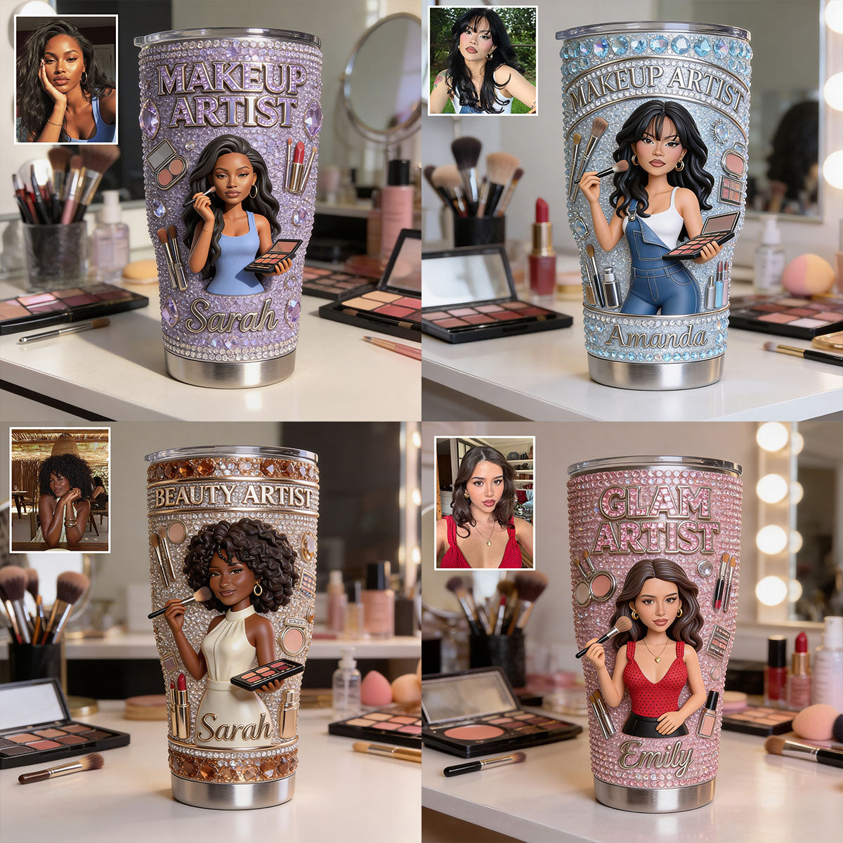 Custom Any Photo - Personalized Makeup Tumbler