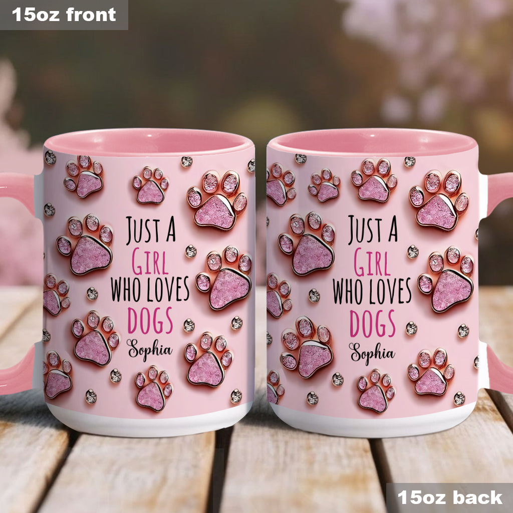 Just A Girl Who Loves Dogs - Personalized Dog Accent Mug