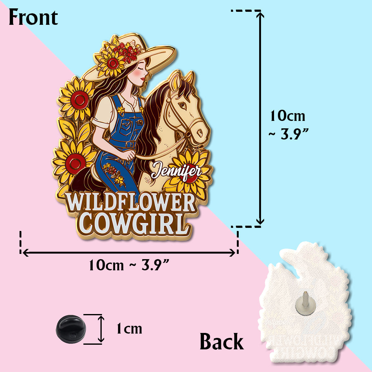 Cowgirl Wildflower - Personalized Cowgirl Pin