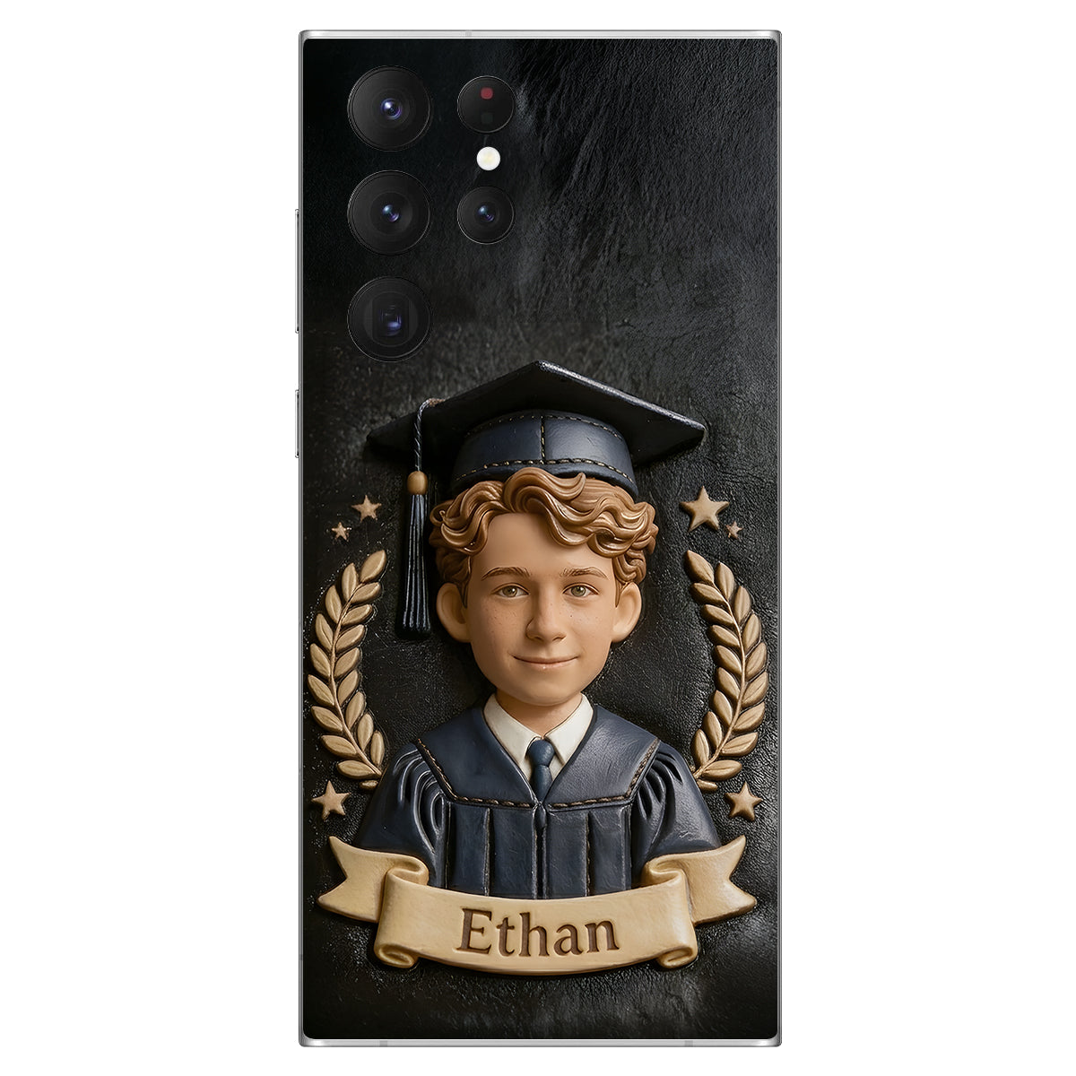 Graduation Gift - Personalized Graduation 3D Embossed Leather Phone Case