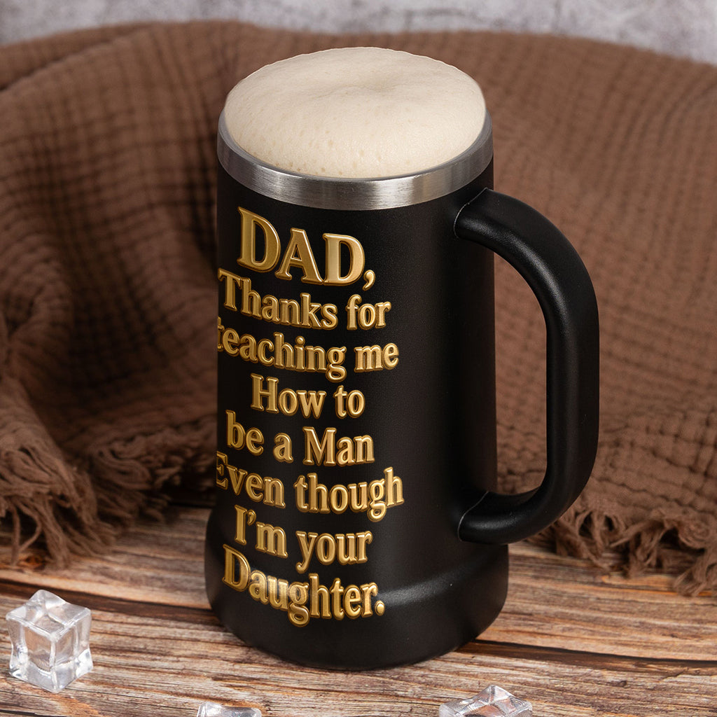 How To Be A Man - Personalized Father Beer Stein