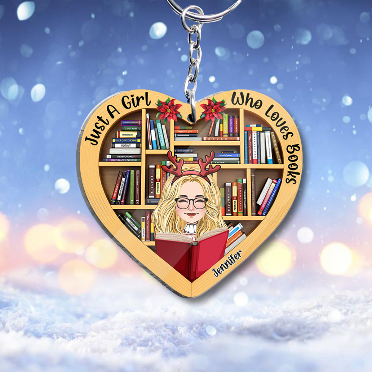 Just A Girl Who Loves Book - Personalized Book Keychain