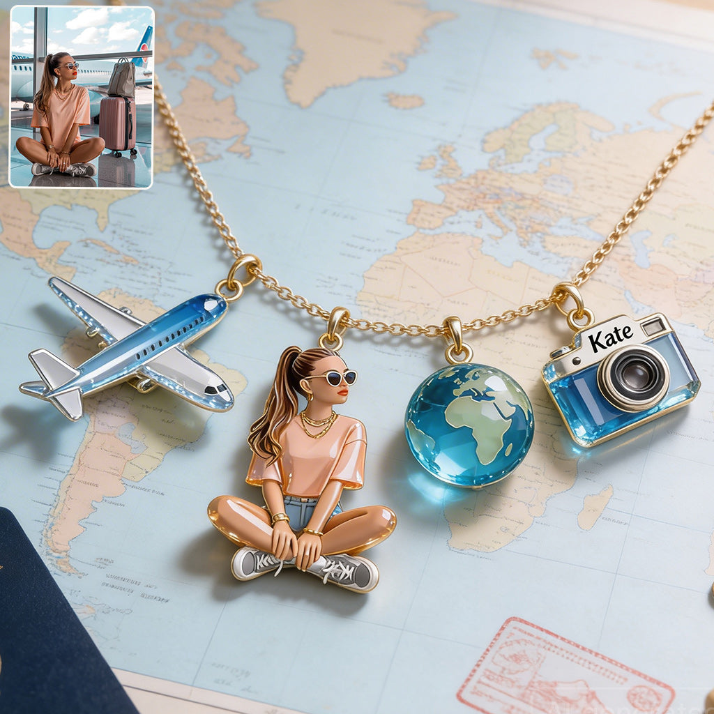 Custom Any Photo - Personalized Travelling Metal Necklaces With Pendants