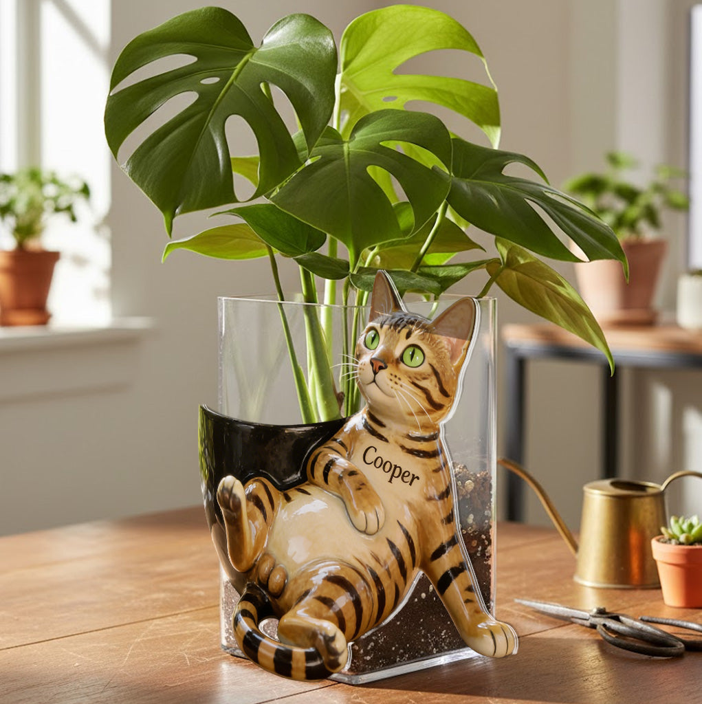 Custom Any Photo - Personalized Cat Acrylic Pot