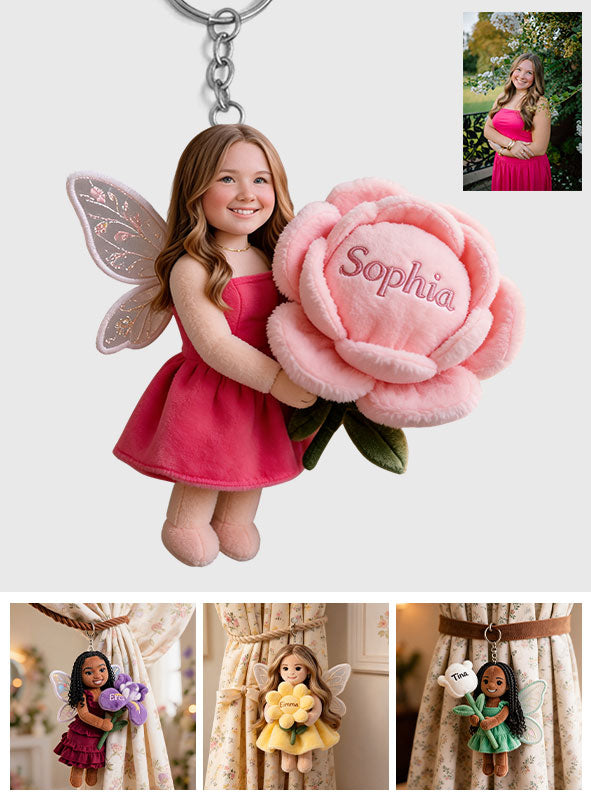 Custom Any Photo Little Fairy - Personalized Self Love Plush Keychain