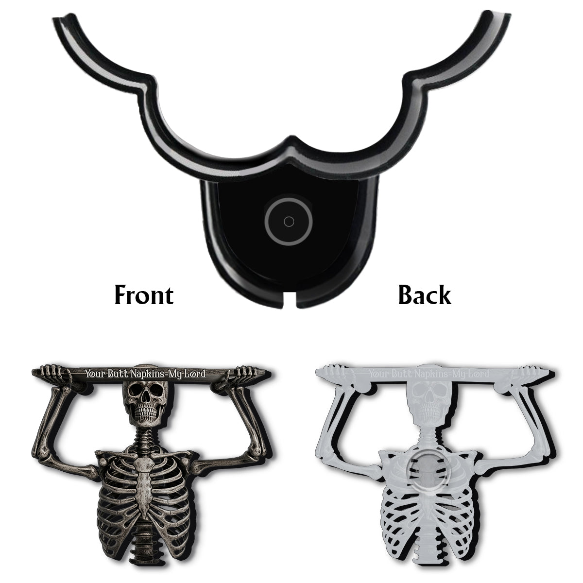 Funny Bathroom Decor - Your But* Napkins My Lord - Personalized Skull Toilet Paper Holder Rack