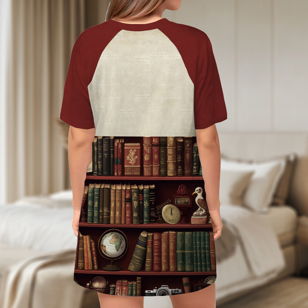Just A Girl Who Loves Reading - Personalized Book Sleep T-shirt Dress