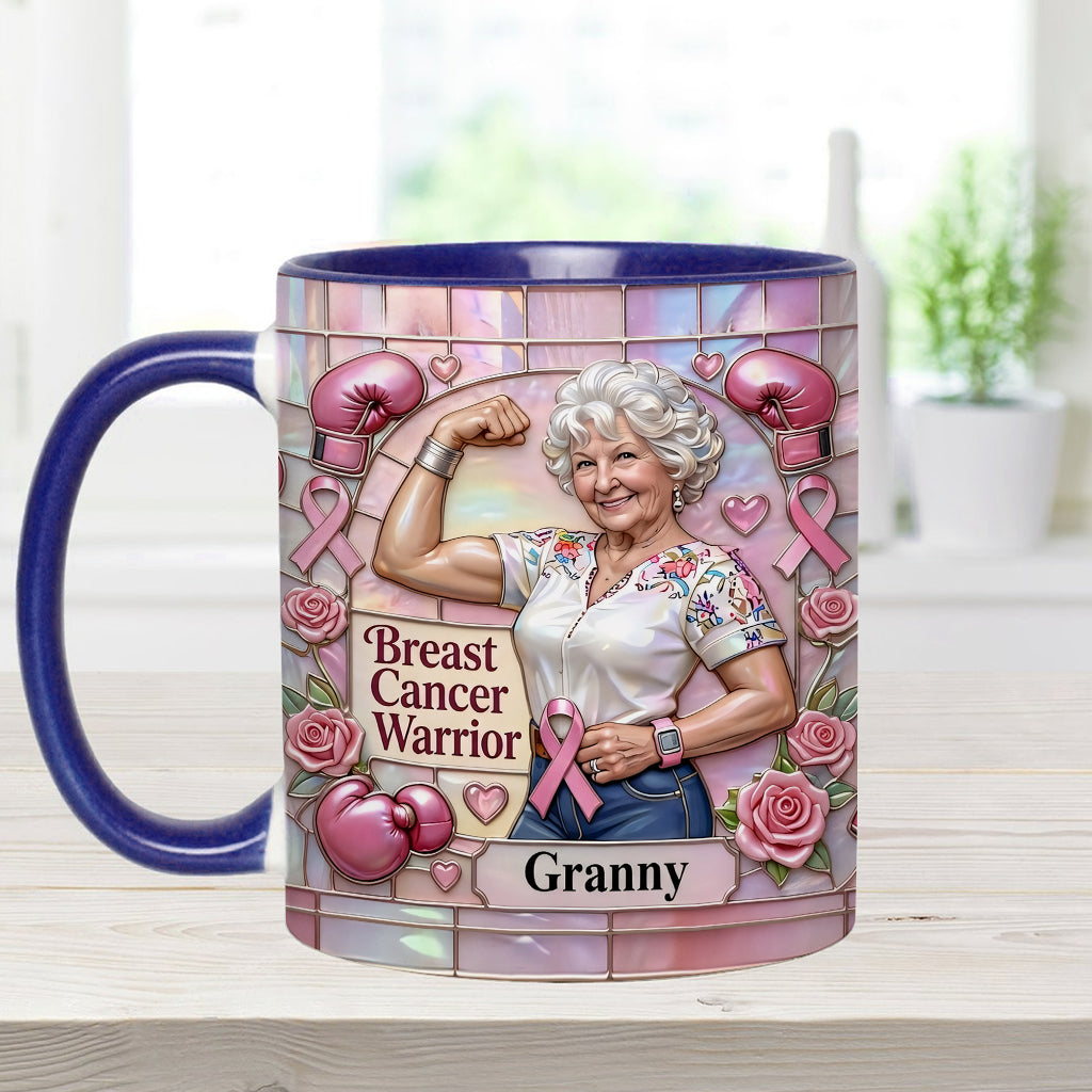 I'm A Warrior - Personalized Breast Cancer Awareness Accent Mug & Coaster