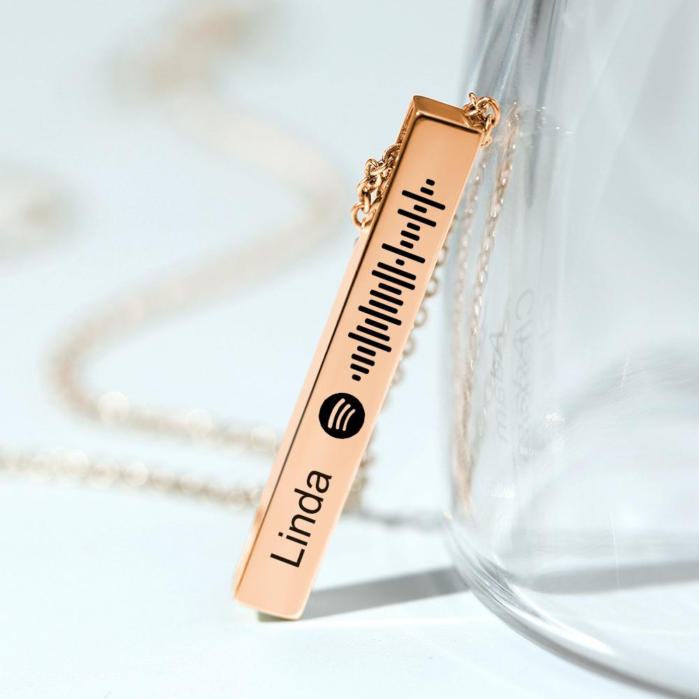 My Favorite Song - Personalized Flexible Square Shaped Bar Necklace