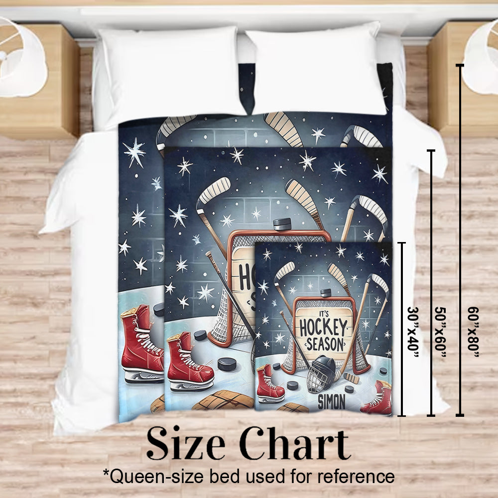 Hockey Season - Personalized Hockey Blanket