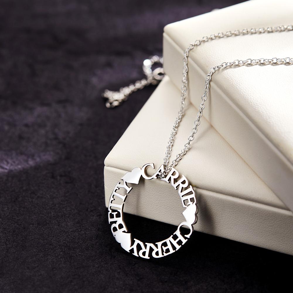 Custom Name Circle Charm - Personalized Name Circle Necklace
