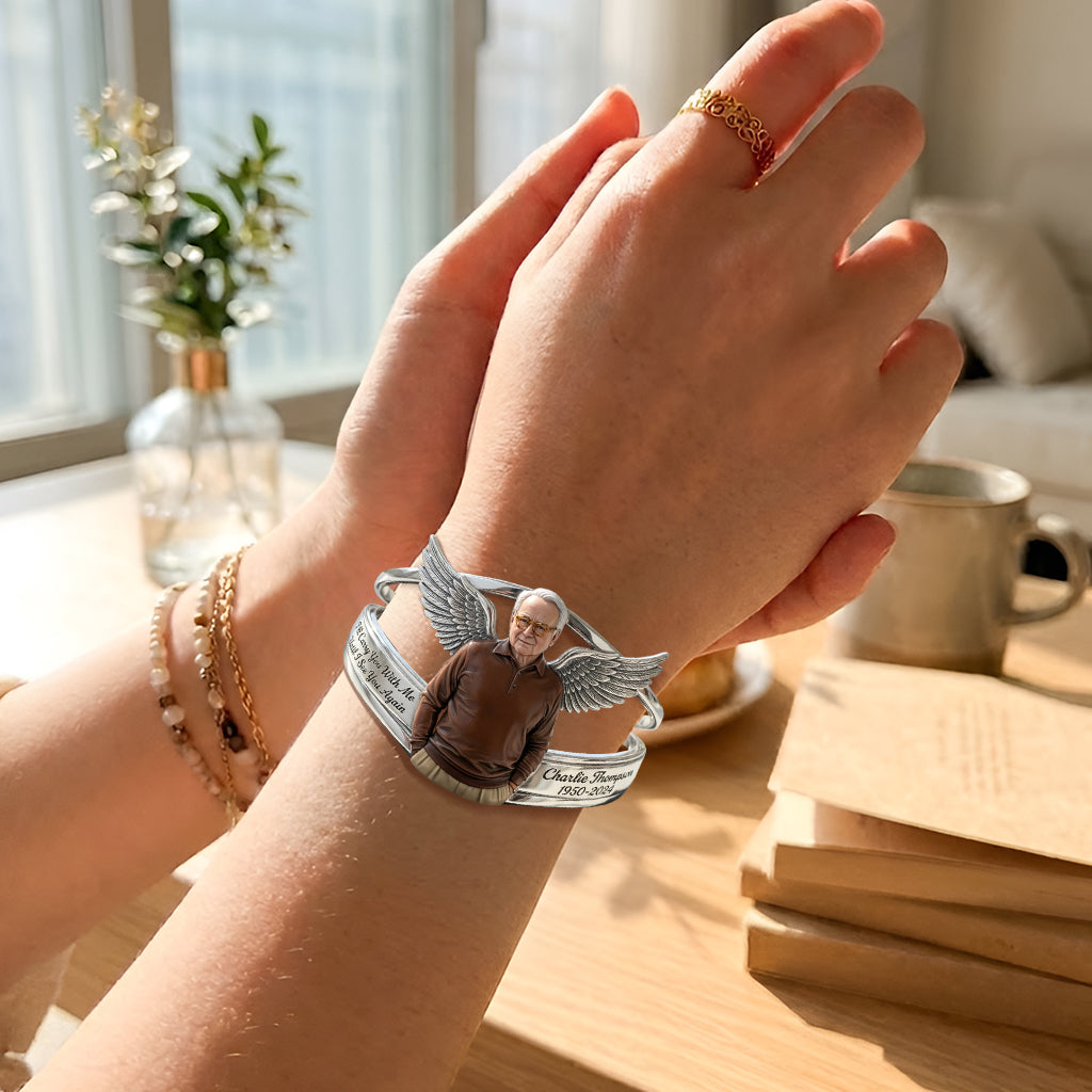 I’ll Carry You With Me Until I See You Again - Personalized Memorial Cuff Bracelet With Card Box