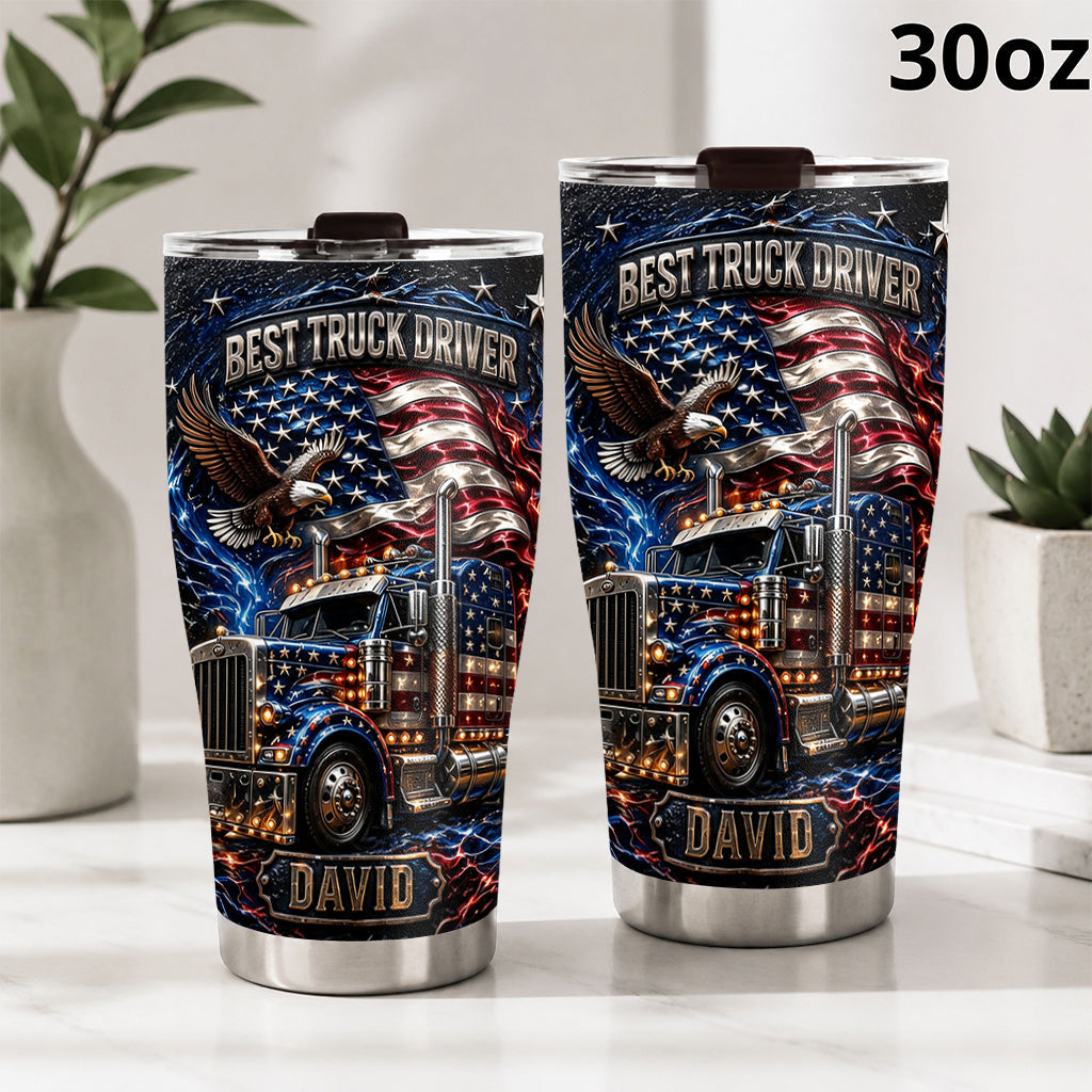 Best Truck Driver - Personalized Trucker Tumbler With Gift Box