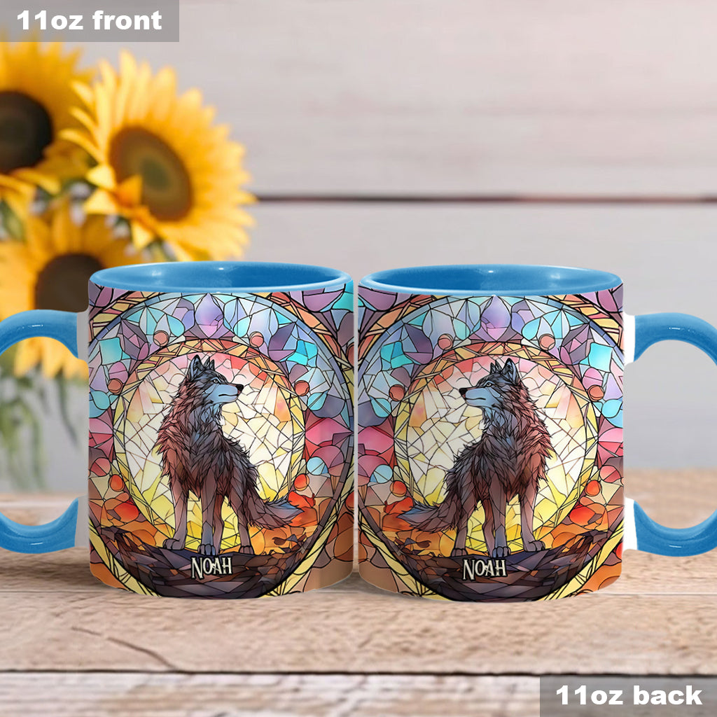 Fierce Spirit - Personalized Wolf Accent Mug