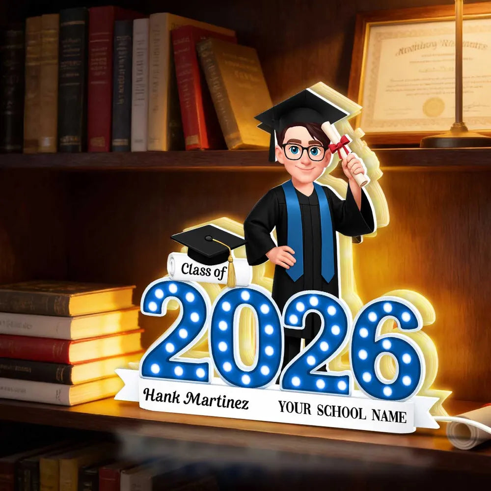 Personalized Acrylic Light Box Class Of Graduation Design for Bedroom or Bookshelf Warm Glow Unique Gift