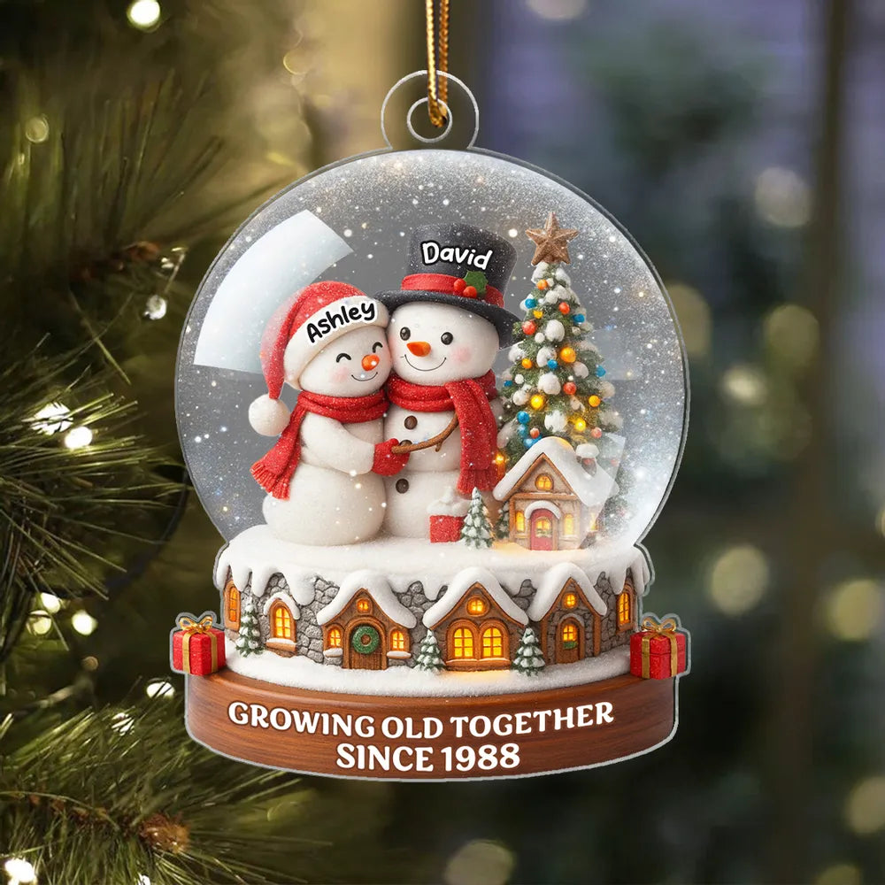 Christmas Snow Globe Acrylic Ornament | Romantic Holiday Décor | Thoughtful Gift for Couples