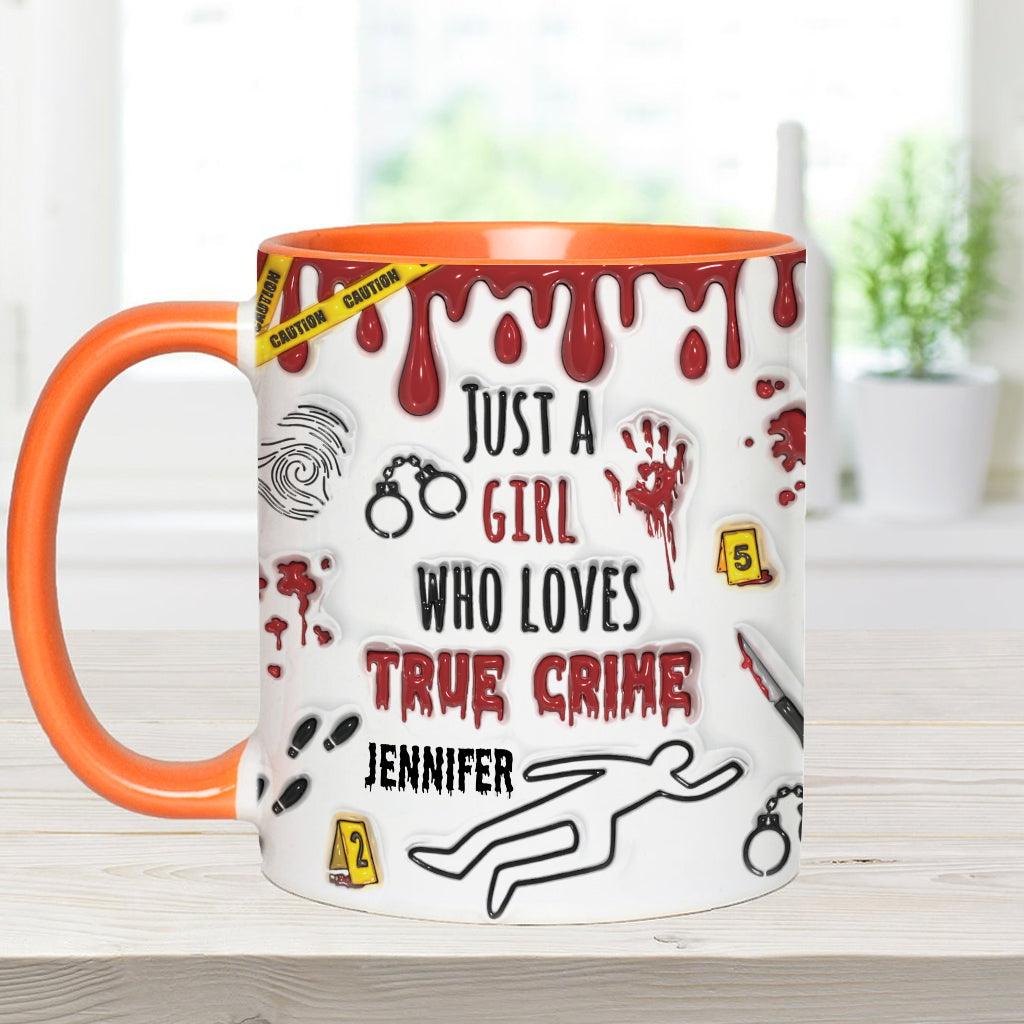 Just A Girl Who Loves True Crime - Personalized Accent Mug