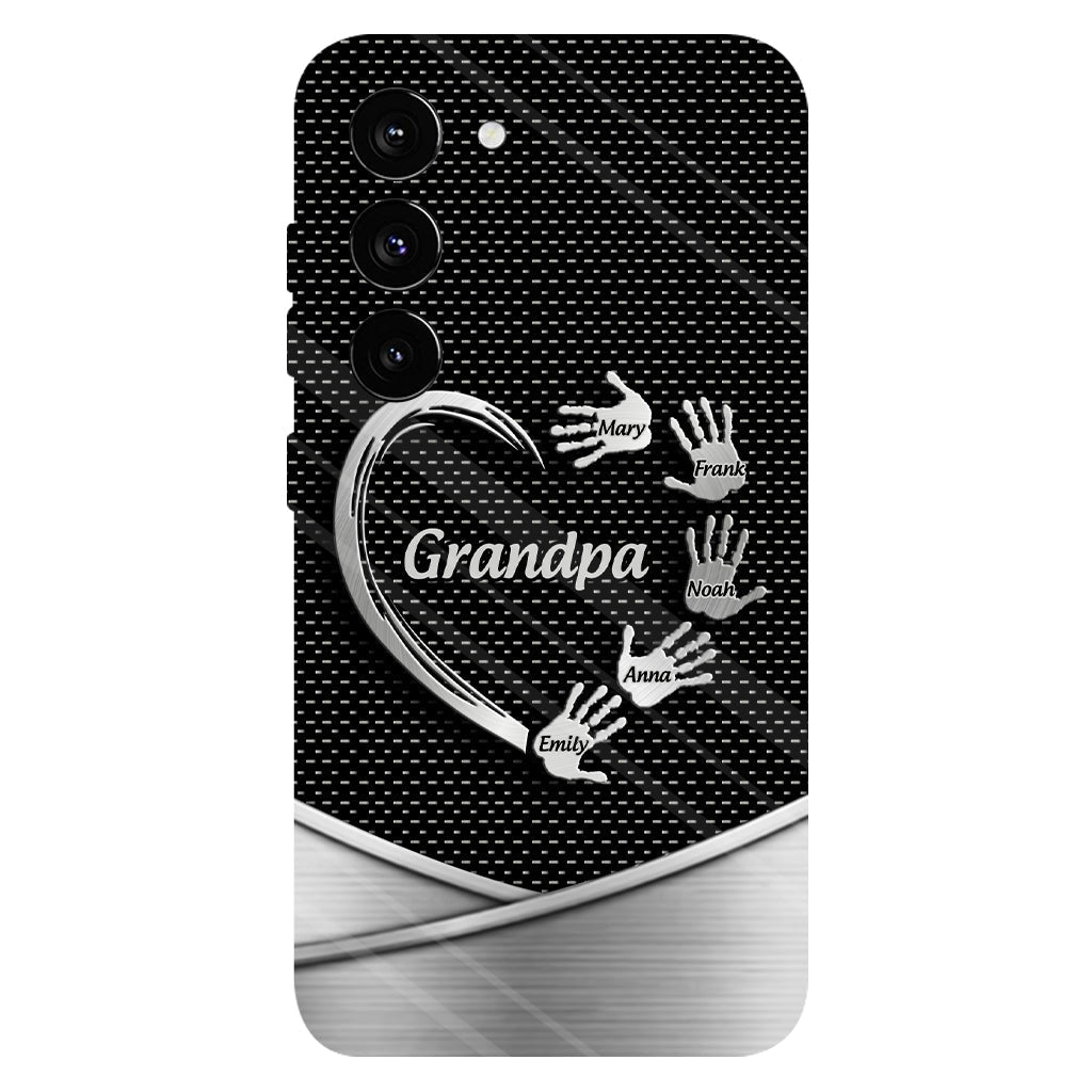 Grandpa Dad Kids Handprints - Personalized Father Full Print Phone Case