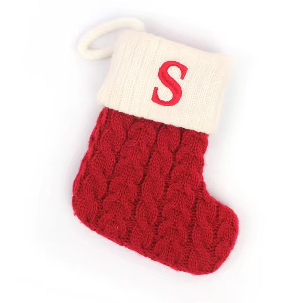 Christmas Alphabet Knitting Sock Ornament