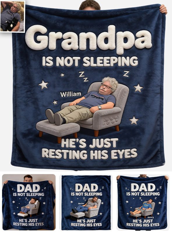 Dad Is Not Sleeping - Personalized Father Blanket