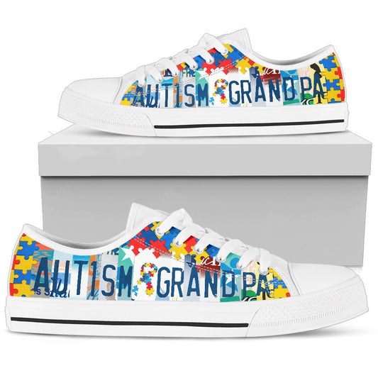 Autism Grandpa - Autism Awareness Low Top Shoes 0921