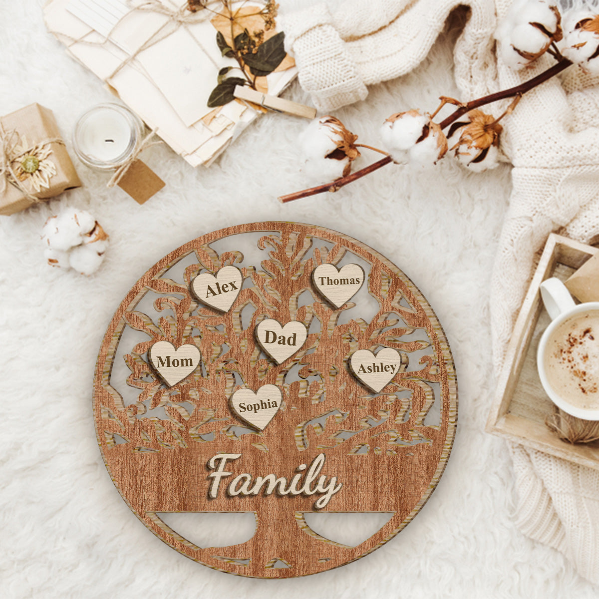 Family Is Forever - Personalized Family 2 Layered Wood Sign / Wood Plaque