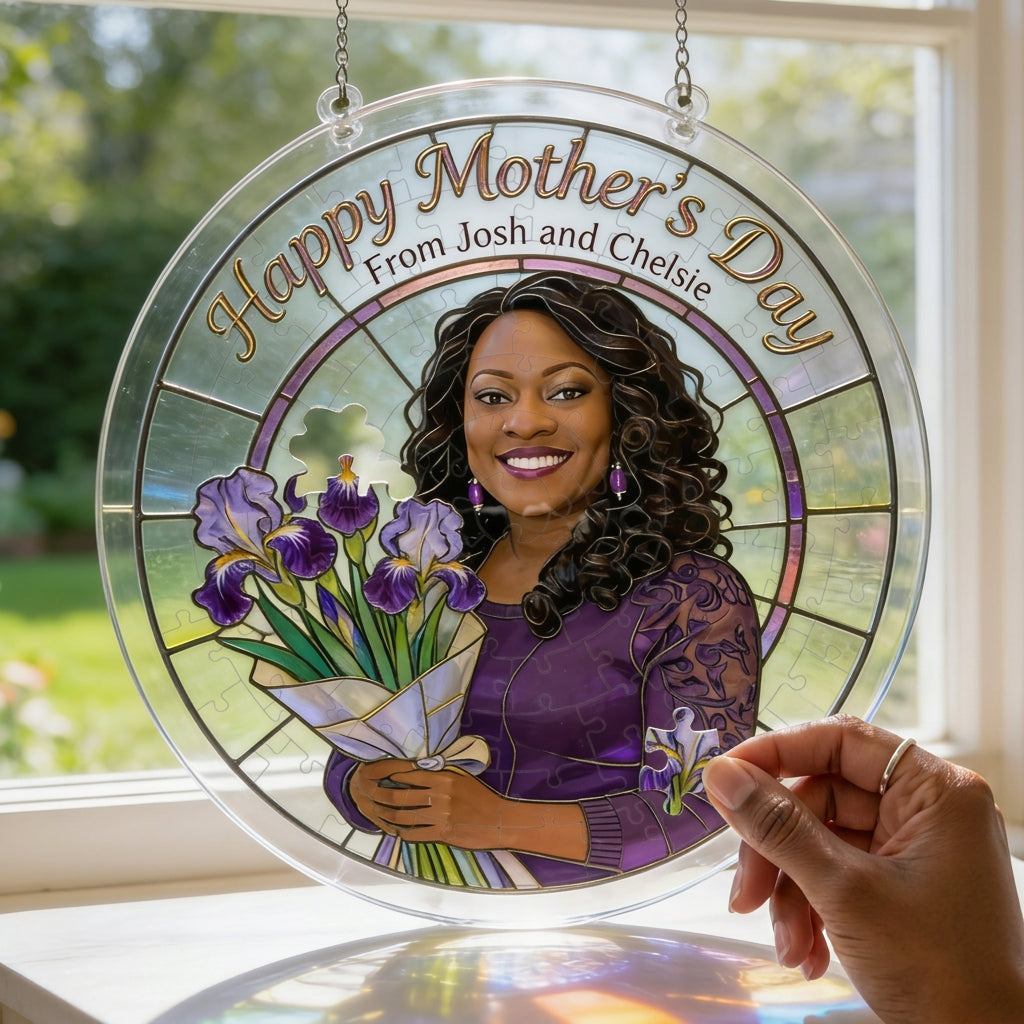 Happy Mother's Day - Personalized Mother Acrylic Puzzle Suncatcher