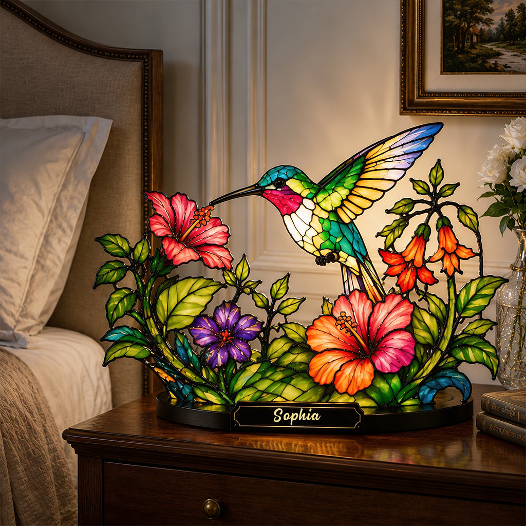 Beautiful Humming Bird - Personalized Hummingbird Acrylic LED Night Light