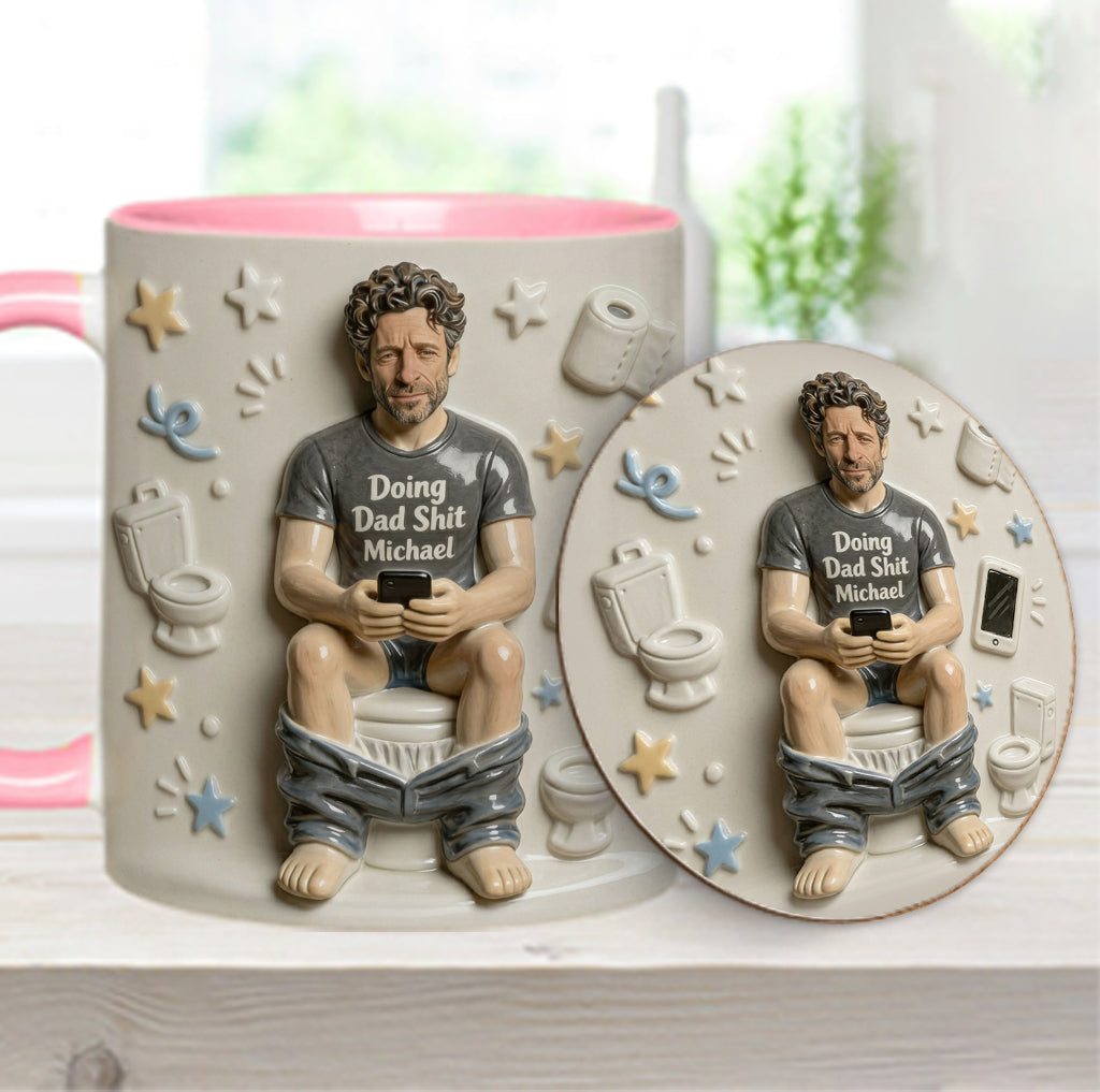 Best Time Of Day - Personalized Father Accent Mug & Coaster