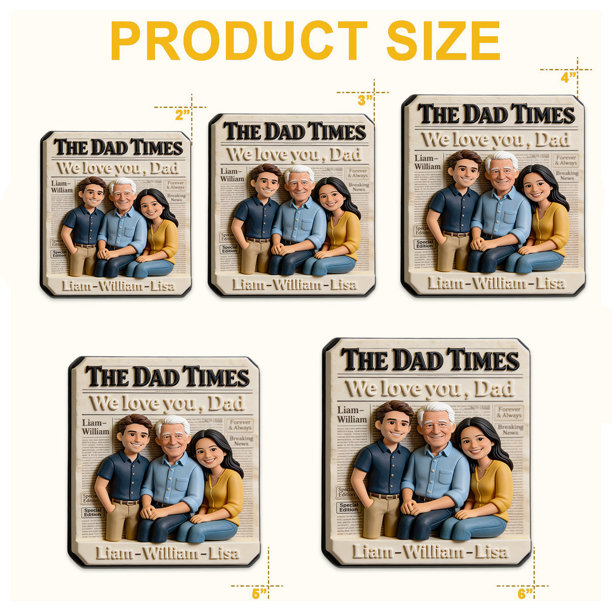 Father's Day Gifts, The Dad Times - Personalized Father Magnet