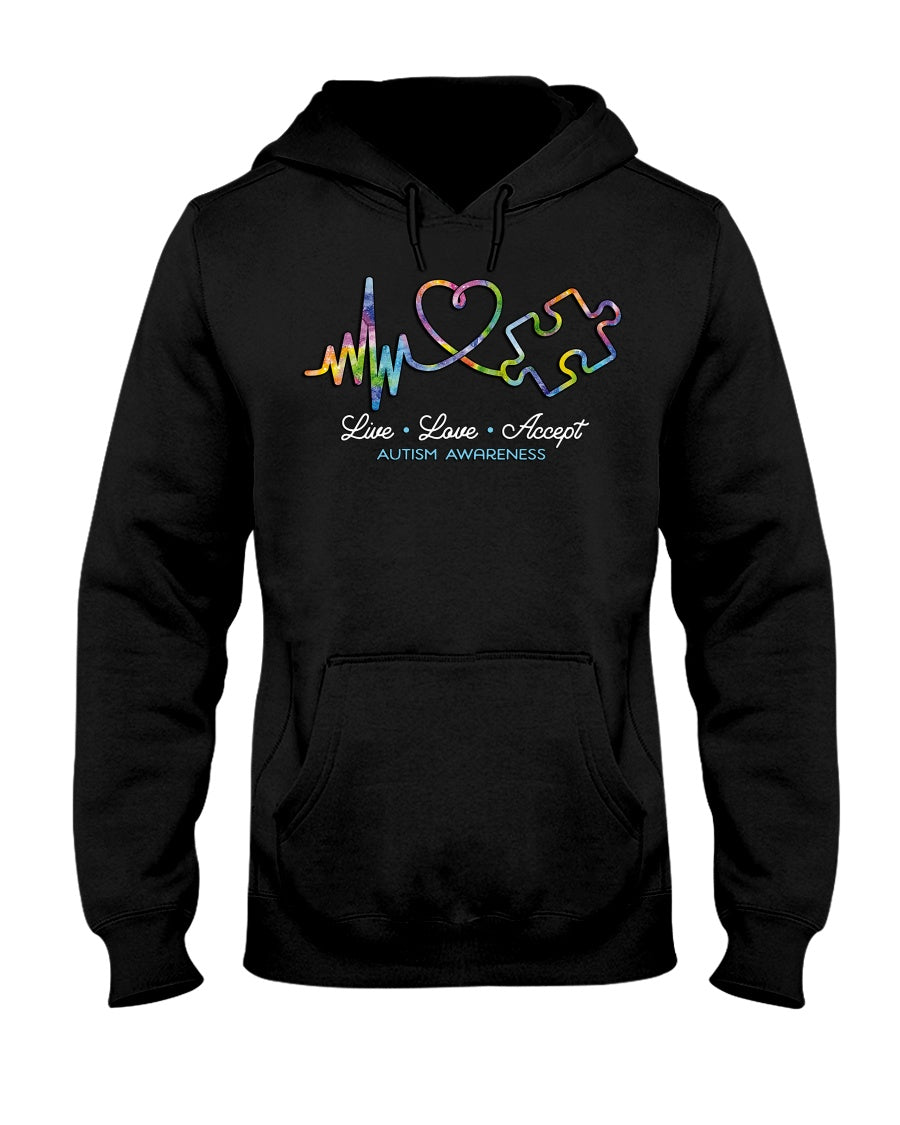 Live Love Accept - Autism Awareness T-shirt and Hoodie 0921