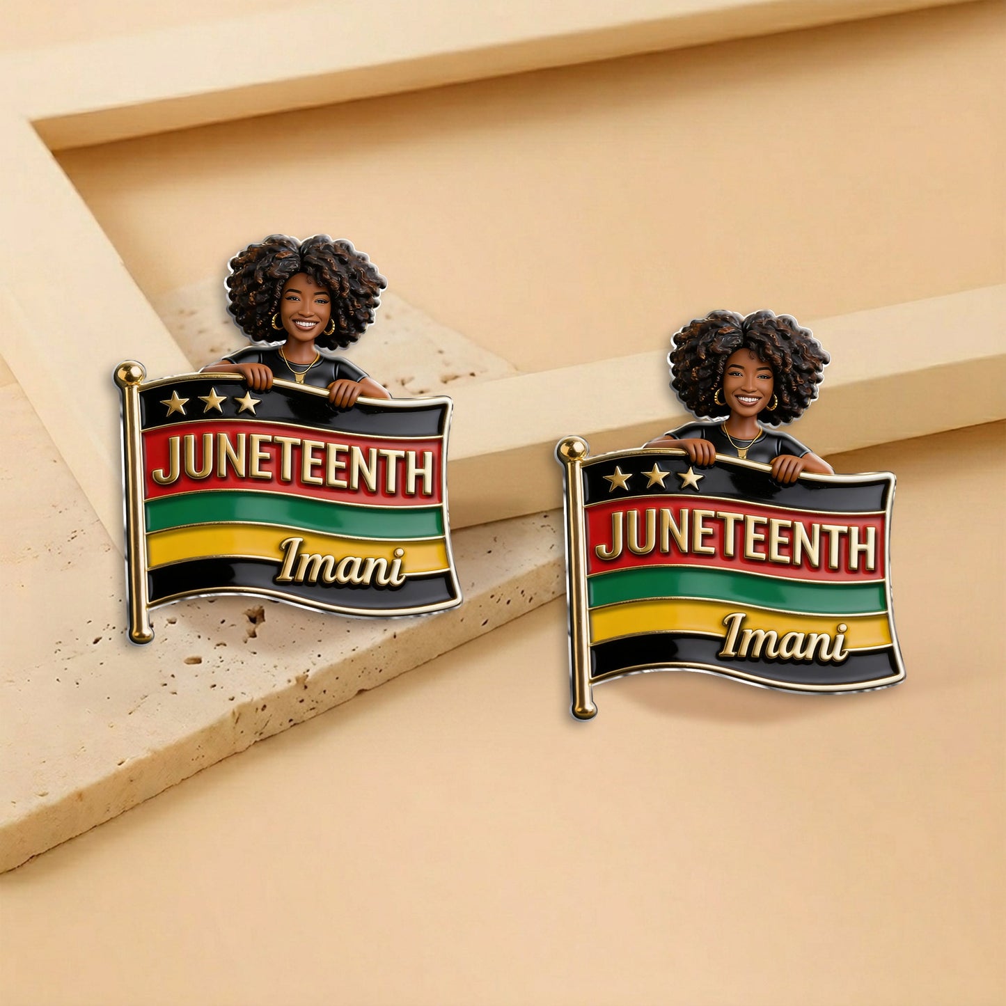 Celebrating Freedom 1865 - Personalized Juneteenth 3D Embossed Enamel Pin