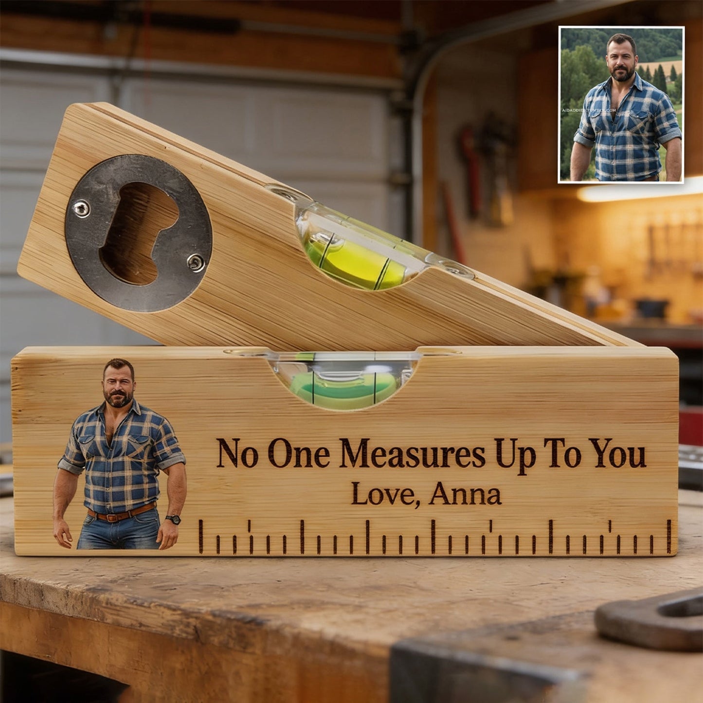 If He Can’t Fix It No One Can - Personalized Couple Spirit Level Bottle Opener