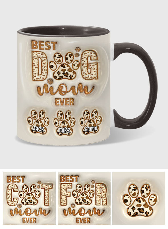 Best Dog Mama Ever - Personalized Dog Accent Mug