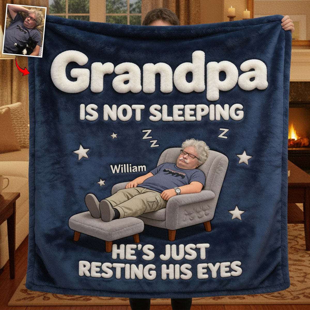 Dad Is Not Sleeping - Personalized Father Blanket