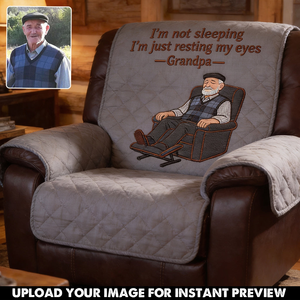 Just Resting My Eyes - Personalized Father Quilted Sofa/Couch Cover