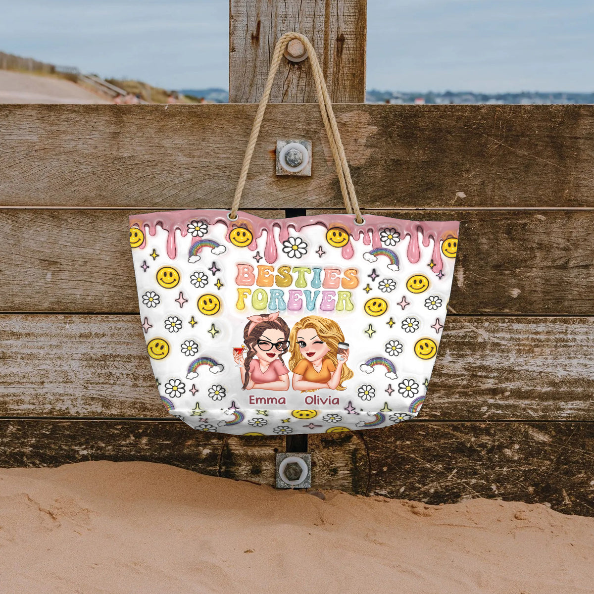 Besties Forever - Personalized Bestie Beach Bag