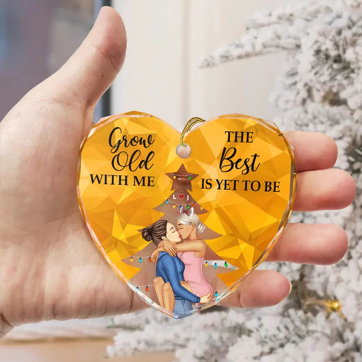 From Our First Kiss Till Our Last Breath Christmas Couple - Personalized Custom Shaped Ornament or Poster or Keychain or Plaque