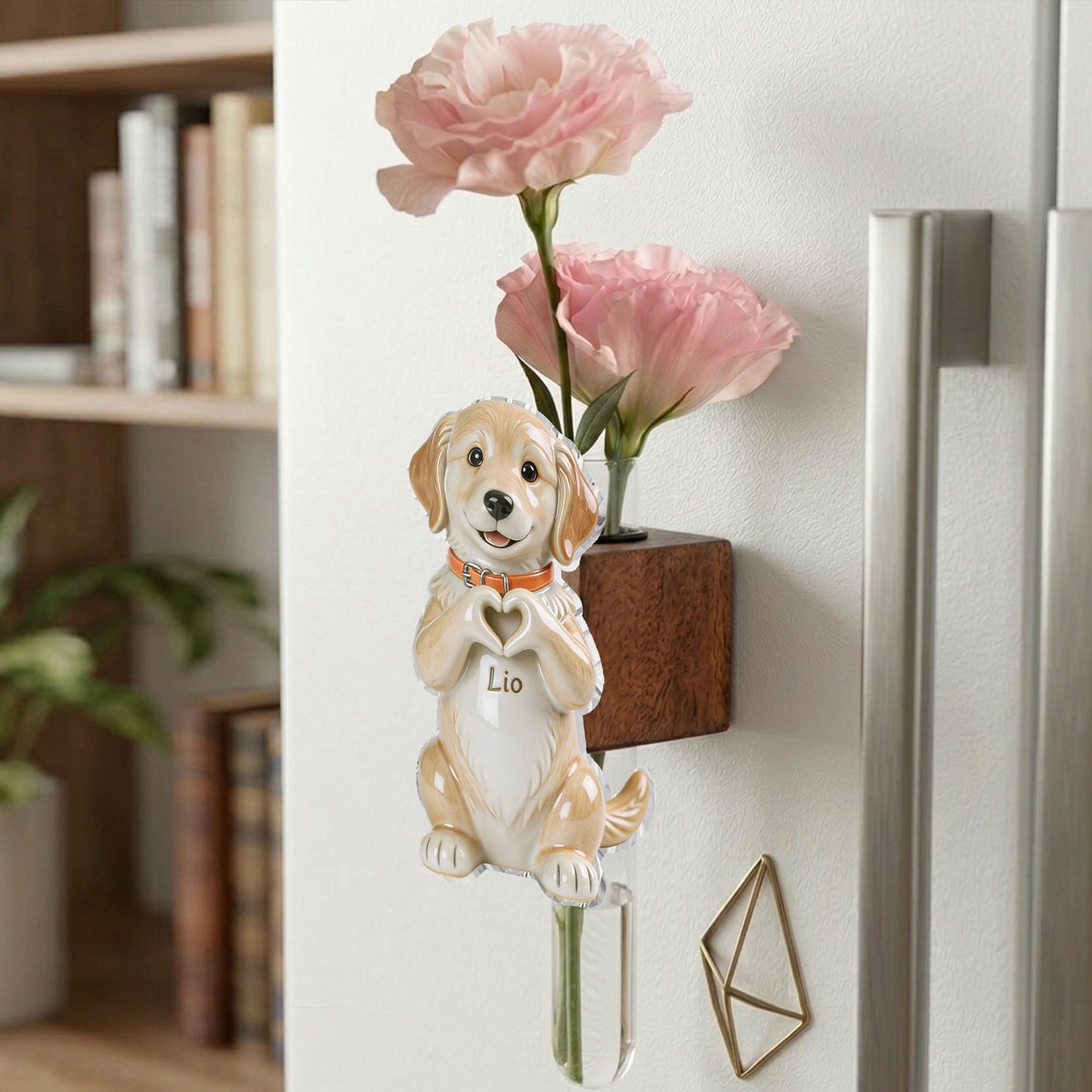 Any Pet Photo - Personalized Dog Magnetic Flower Vase